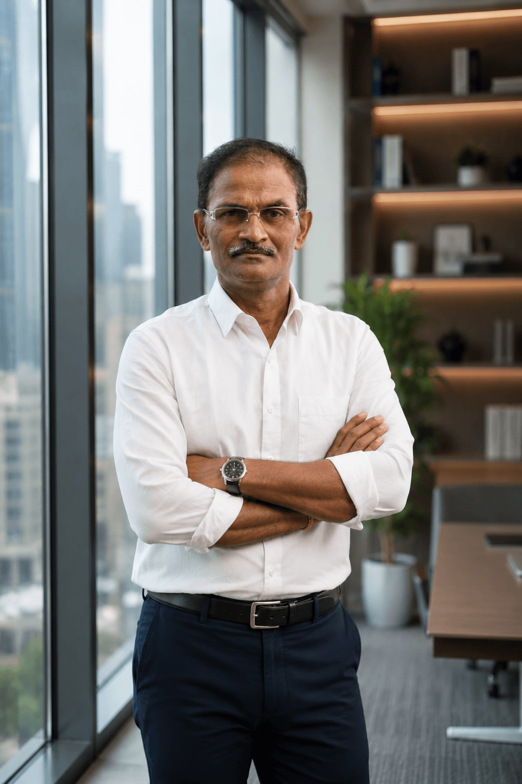white business suite AI photo prompt example on PhotoReady
