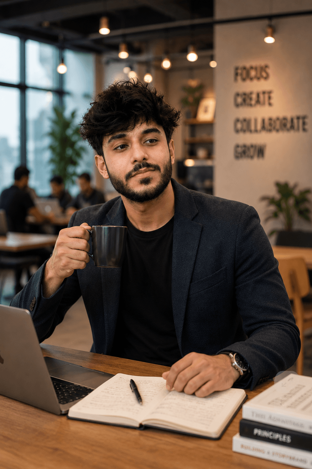 Linkedin Headshot AI photo prompt example on PhotoReady