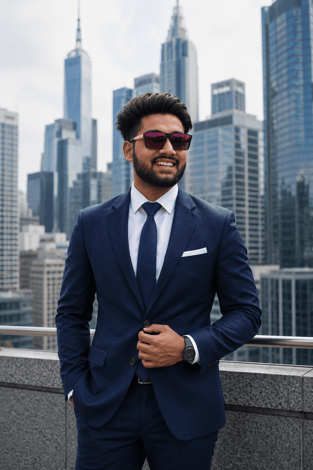 Linkedin Portrait Headshot AI photo prompt example on PhotoReady
