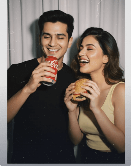 Couple Polaroid AI photo prompt example on PhotoReady