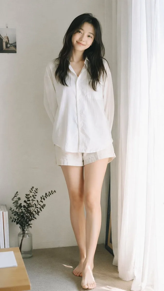Window Light Japanese 35mm Film Portrait AI photo prompt example on PhotoReady