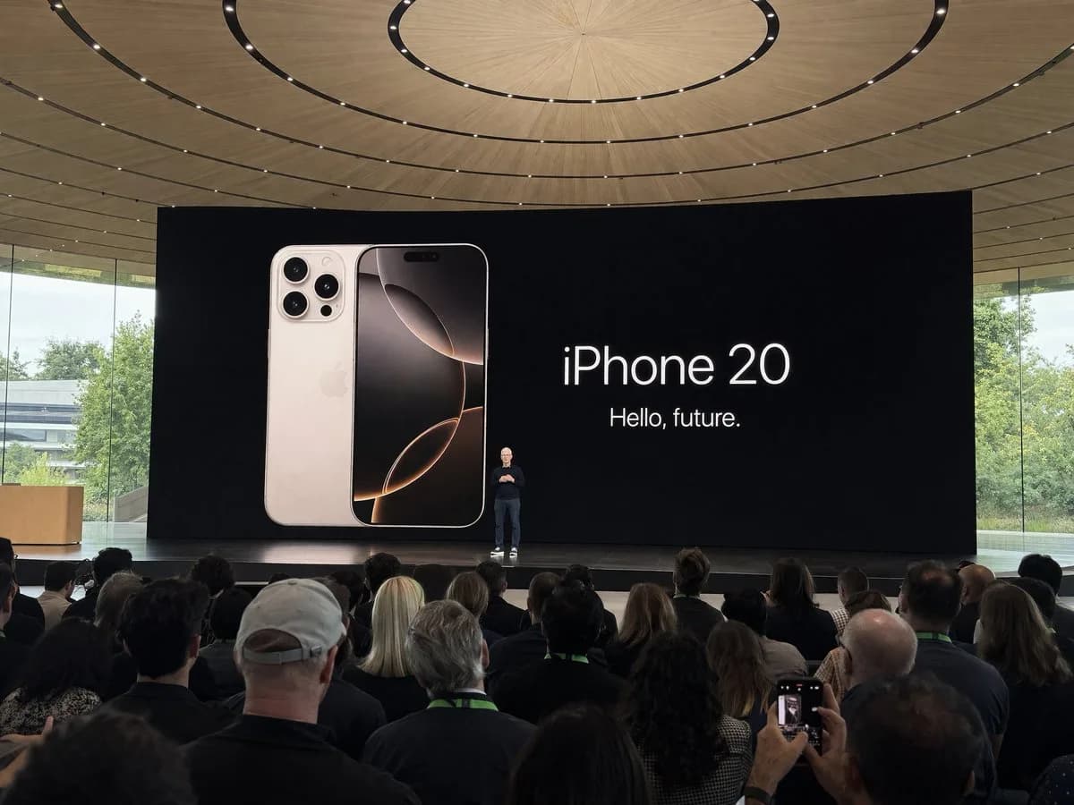 Apple Park Keynote Crowd Perspective AI photo prompt example on PhotoReady