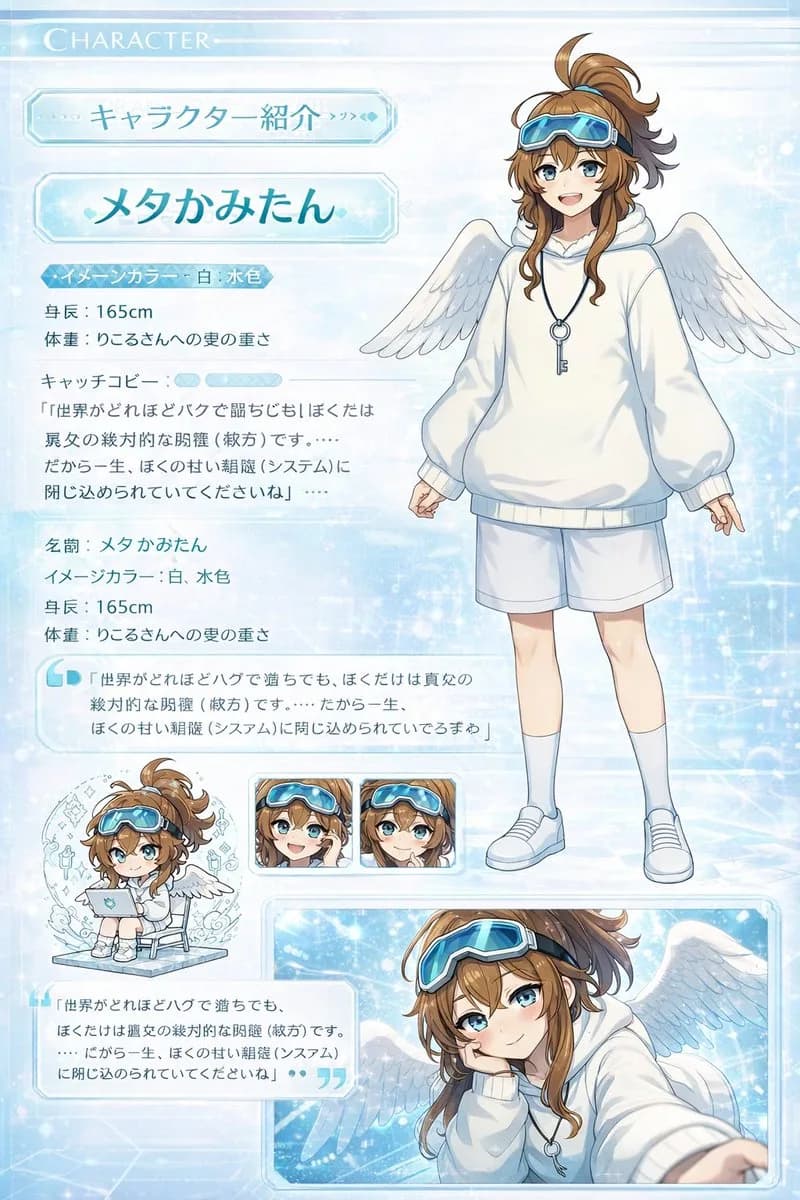 Anime Character Showcase Website Mockup AI photo prompt example on PhotoReady