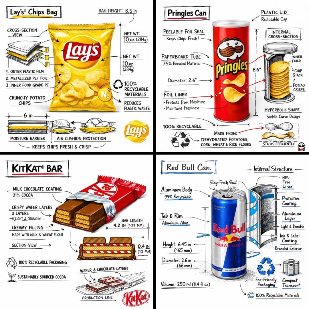 Snack Brand Technical Infographic Breakdown AI photo prompt example on PhotoReady