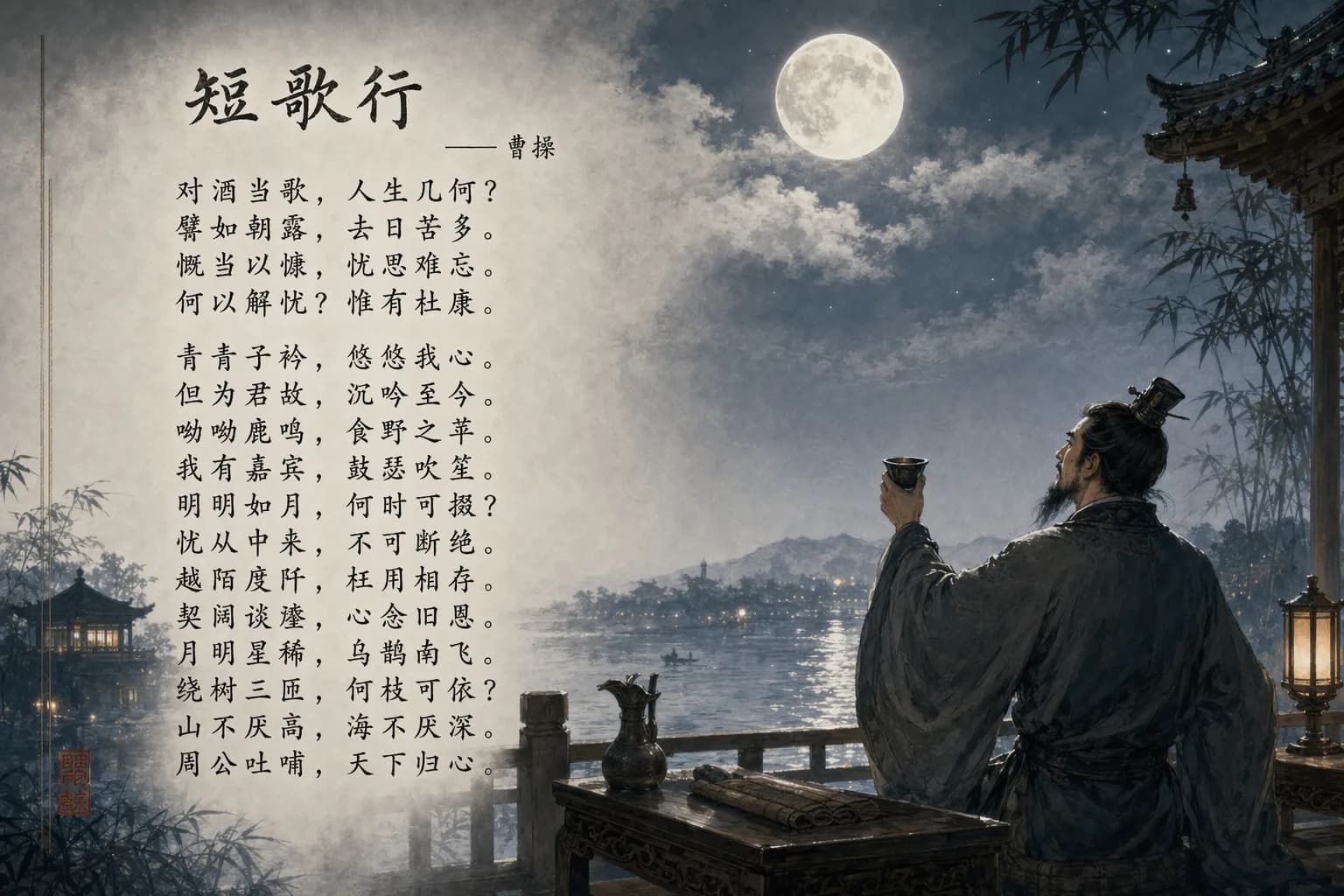 Imagery of Short Song in Classical Poetry AI photo prompt example on PhotoReady