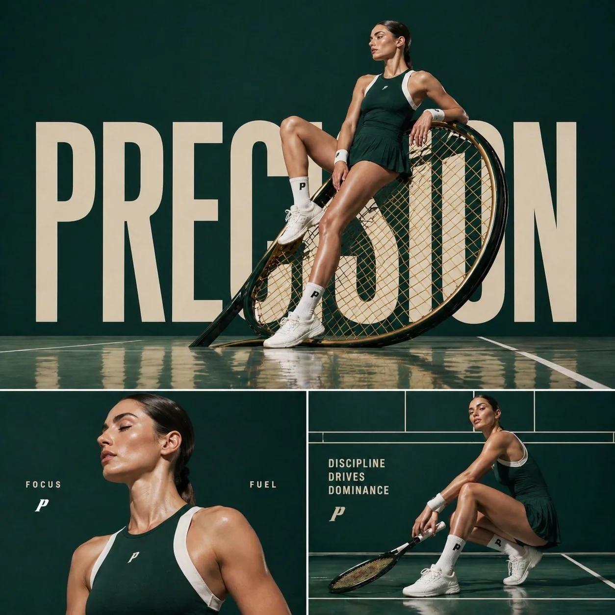 Cinematic Sports Fashion Collage Campaign AI photo prompt example on PhotoReady
