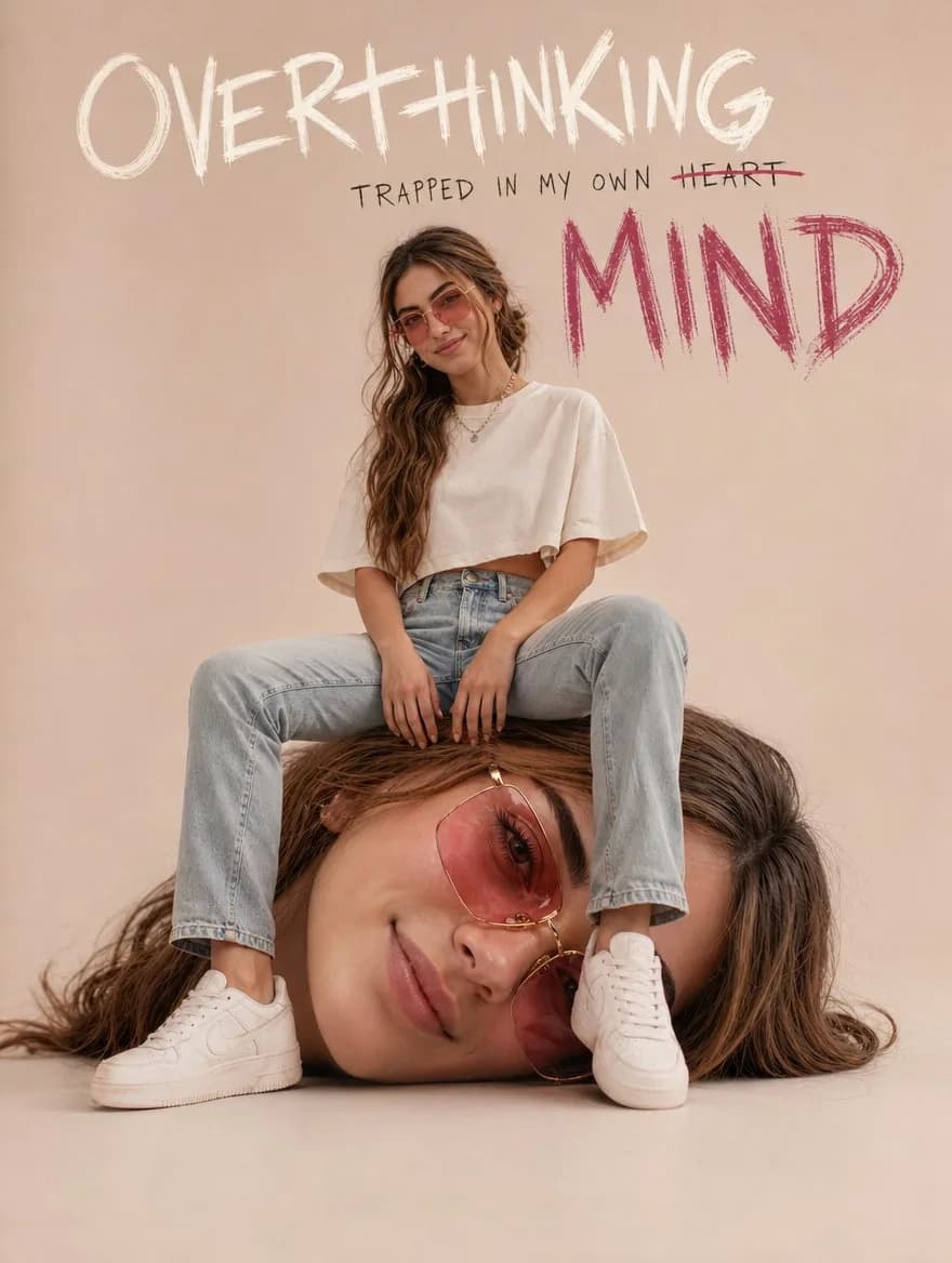 Surreal Overthinking Streetwear Campaign AI photo prompt example on PhotoReady