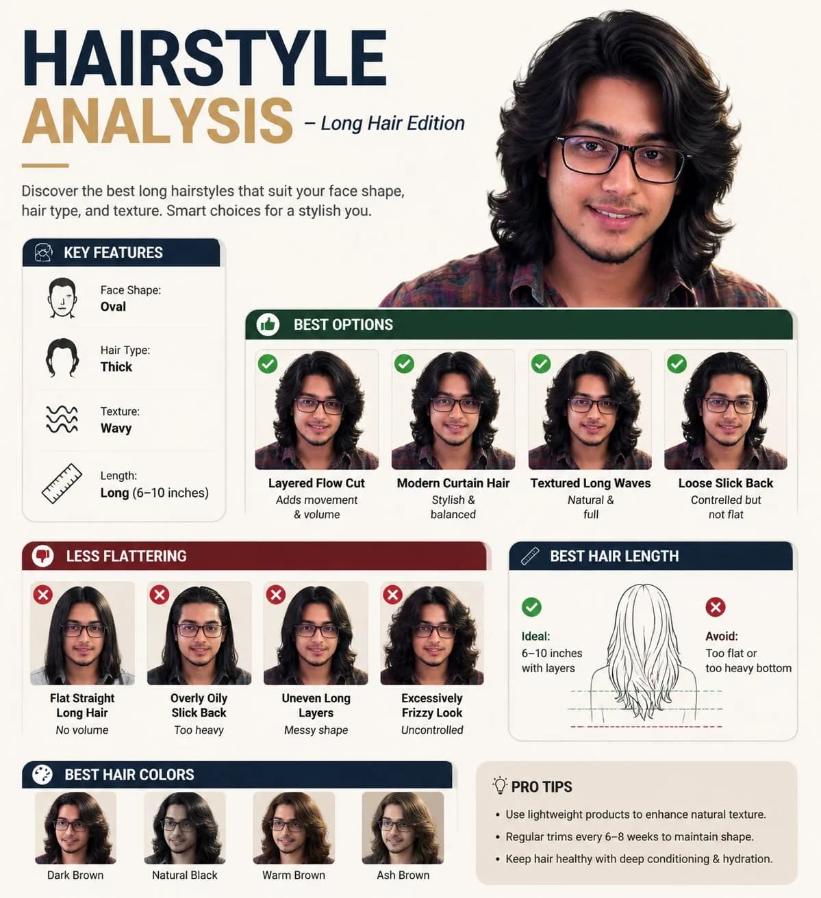 Long Hair Hairstyle Analysis Infographic AI photo prompt example on PhotoReady