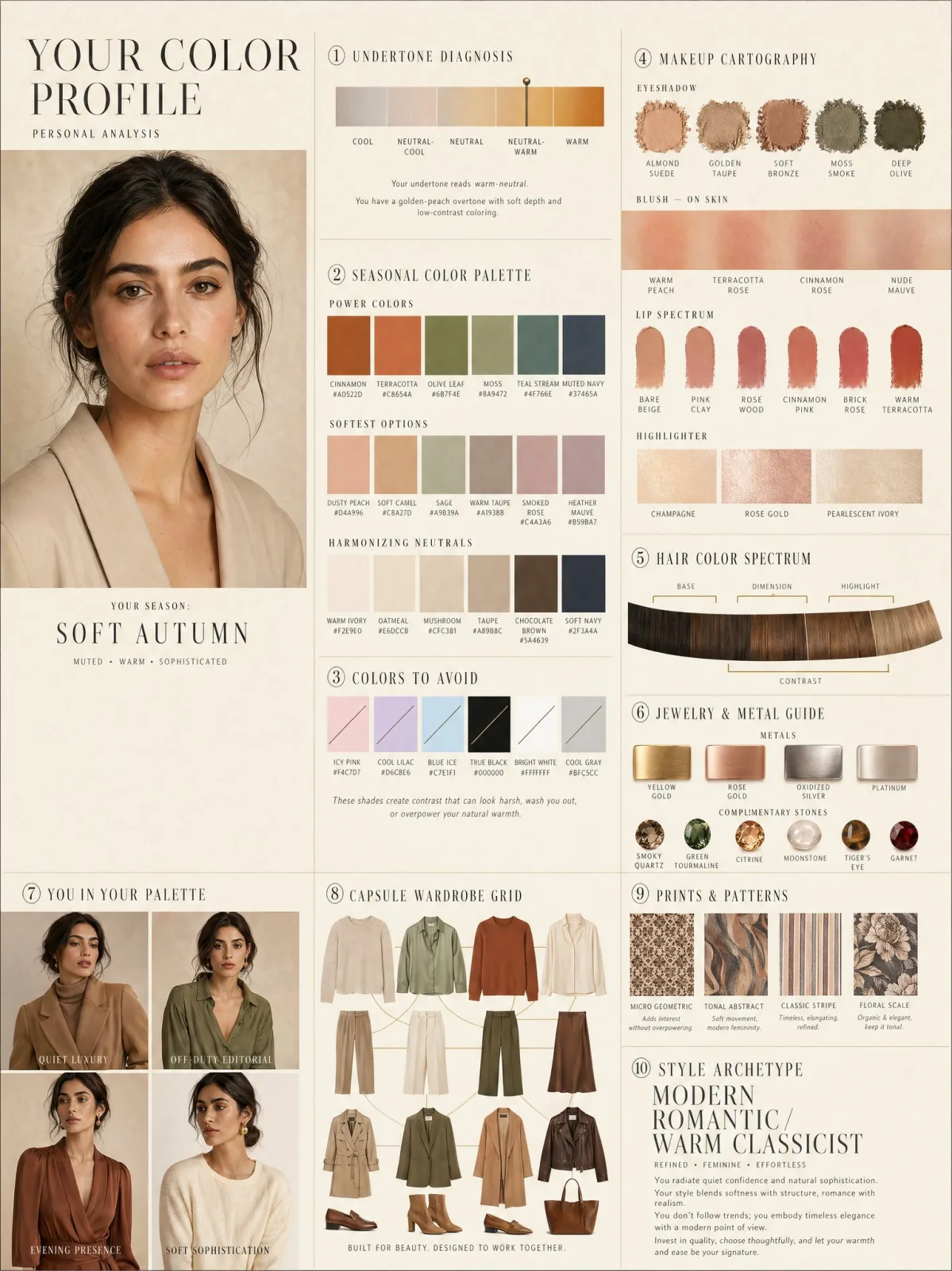 Luxury Personal Color Profile Infographic AI photo prompt example on PhotoReady