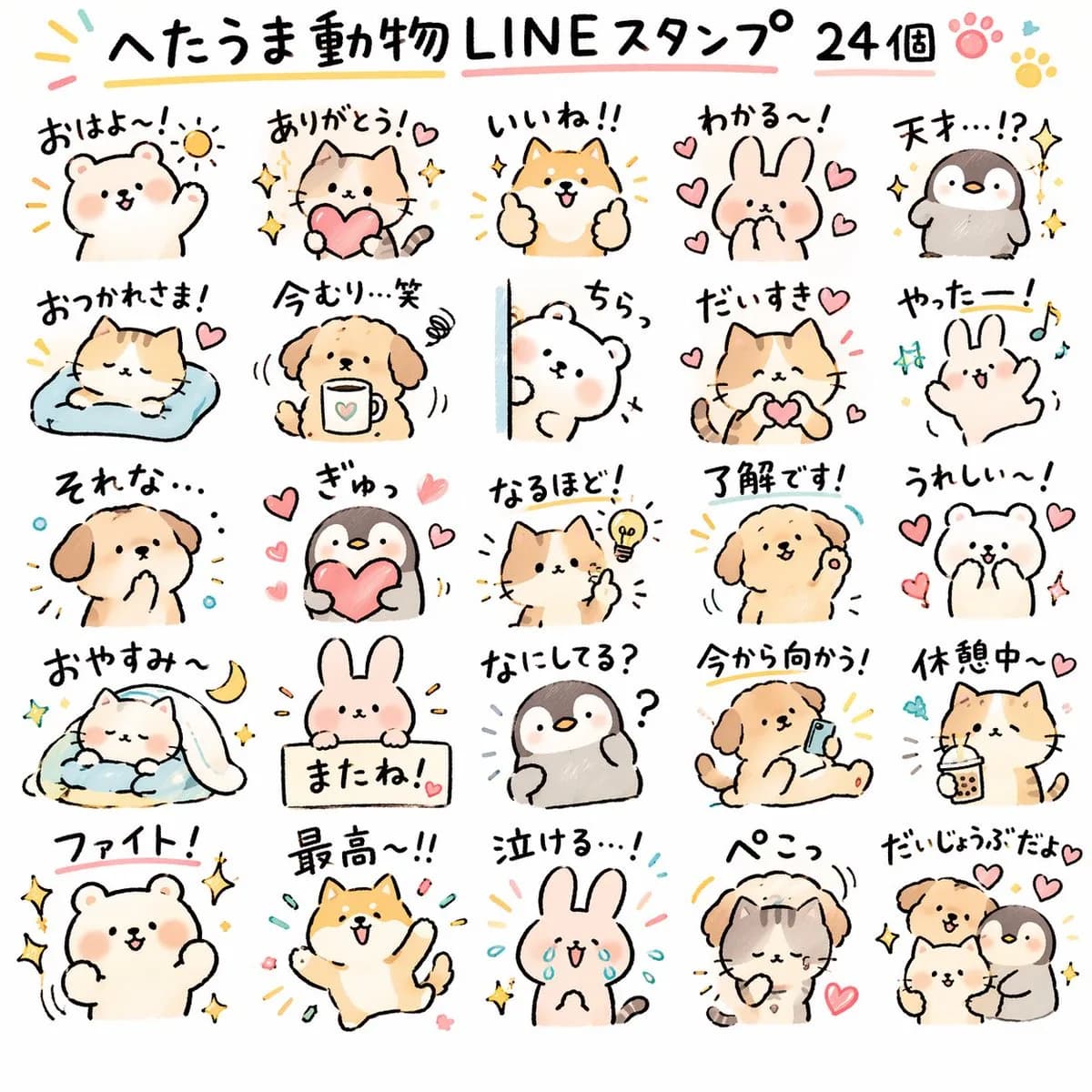 Animated Chat Mascot Daily Reactions Sticker Set AI photo prompt example on PhotoReady