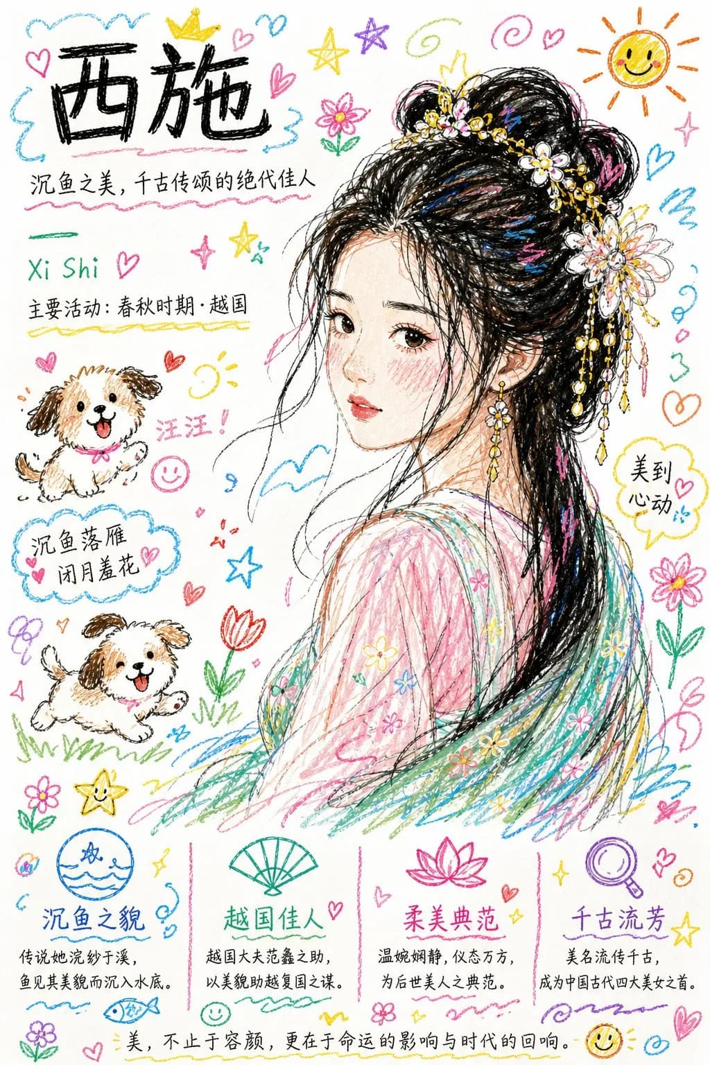 Colorful Scruffy Puppy Scribble Line Art AI photo prompt example on PhotoReady