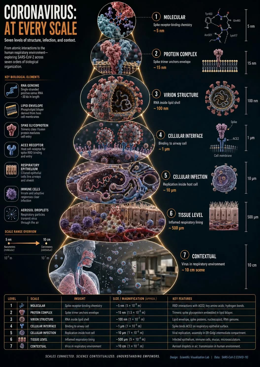 Coronavirus Scale Zoom Scientific Infographic AI photo prompt example on PhotoReady