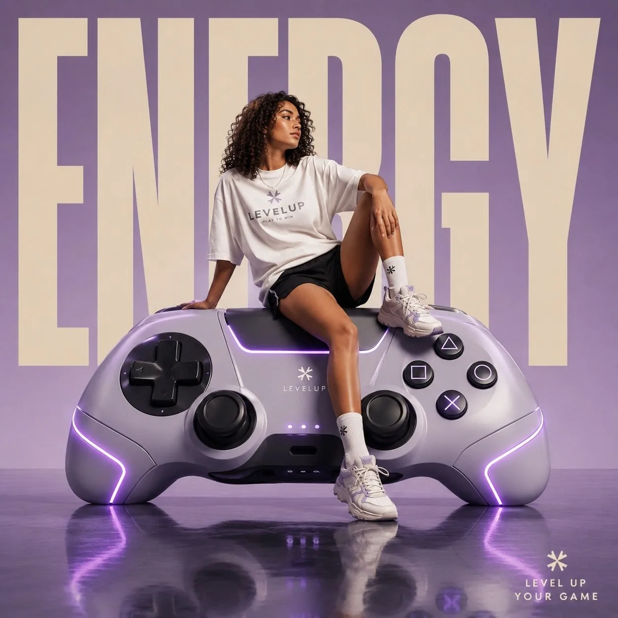 Futuristic Streetwear Campaign Poster AI photo prompt example on PhotoReady