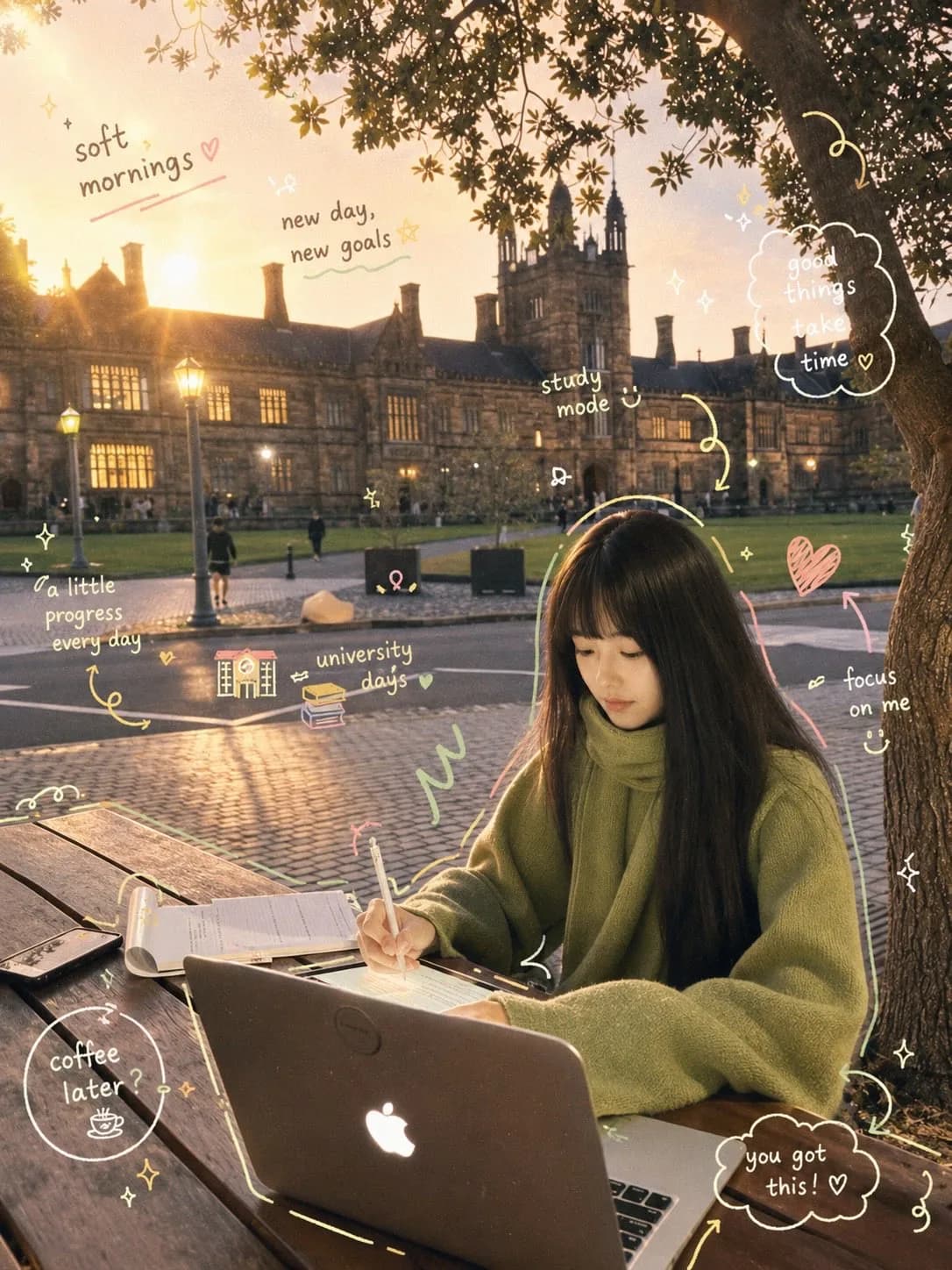 Cozy Academia Study Aesthetic AI photo prompt example on PhotoReady