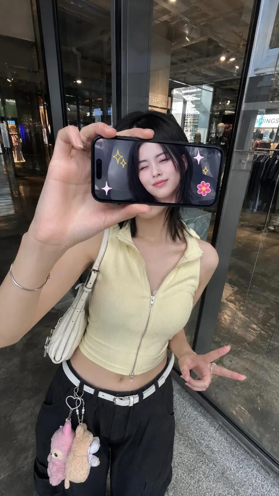 Creative Portrait with iPhone Covering Face AI photo prompt example on PhotoReady