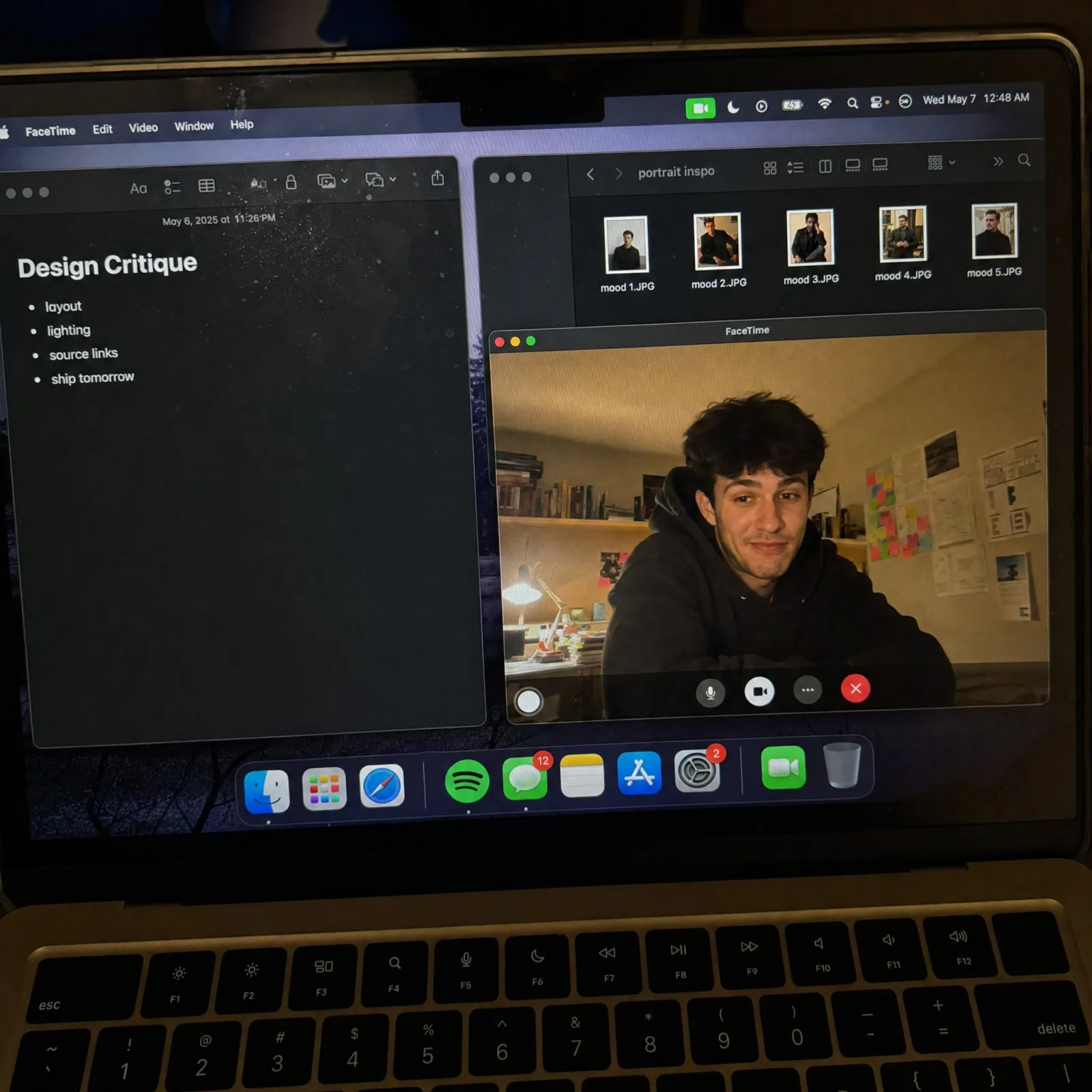 Smartphone Photo of Laptop Screen During FaceTime AI photo prompt example on PhotoReady