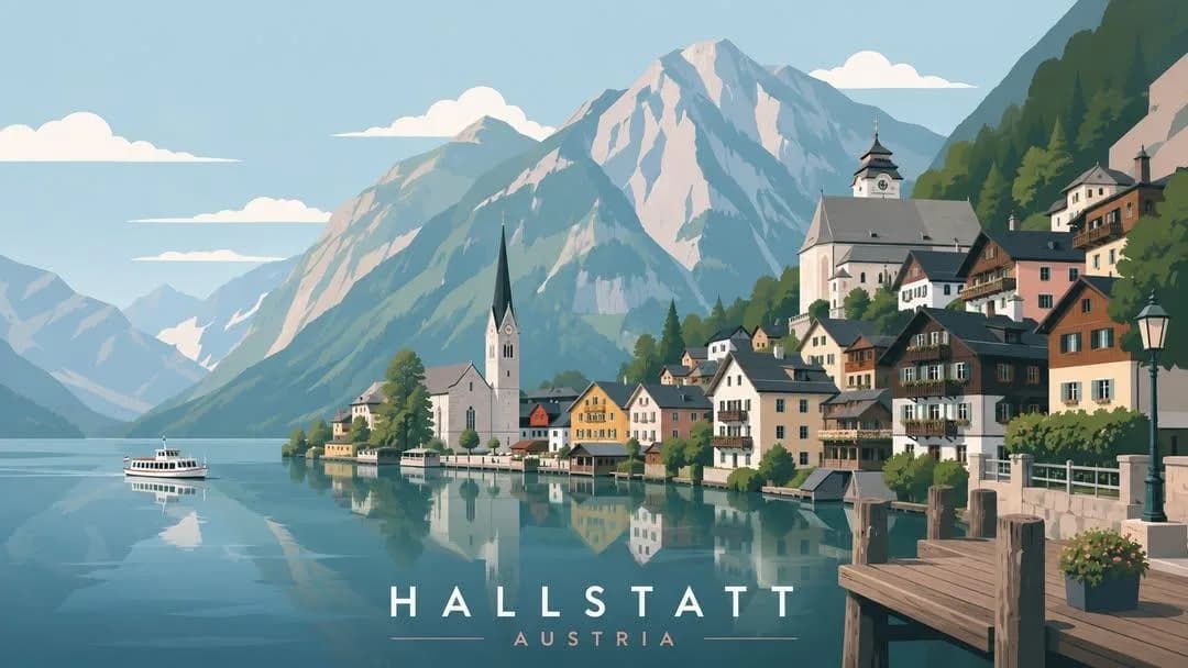 Minimalist Travel Poster Series of Iconic Destinations AI photo prompt example on PhotoReady