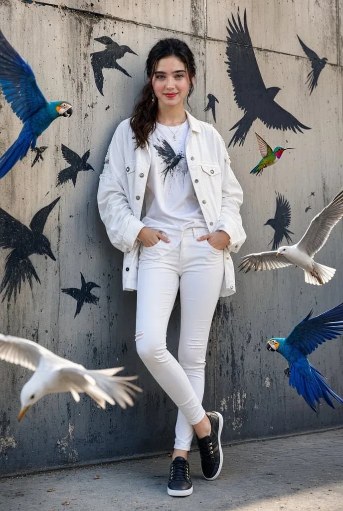 Urban Bird Street Portrait AI photo prompt example on PhotoReady