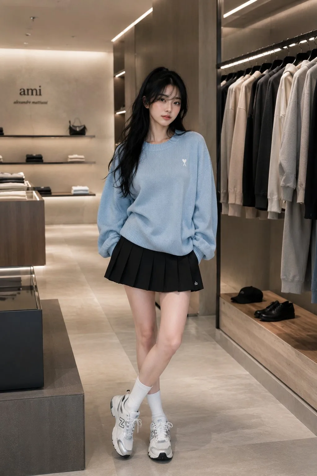 Minimalist Boutique Full-Body Fashion Shoot AI photo prompt example on PhotoReady