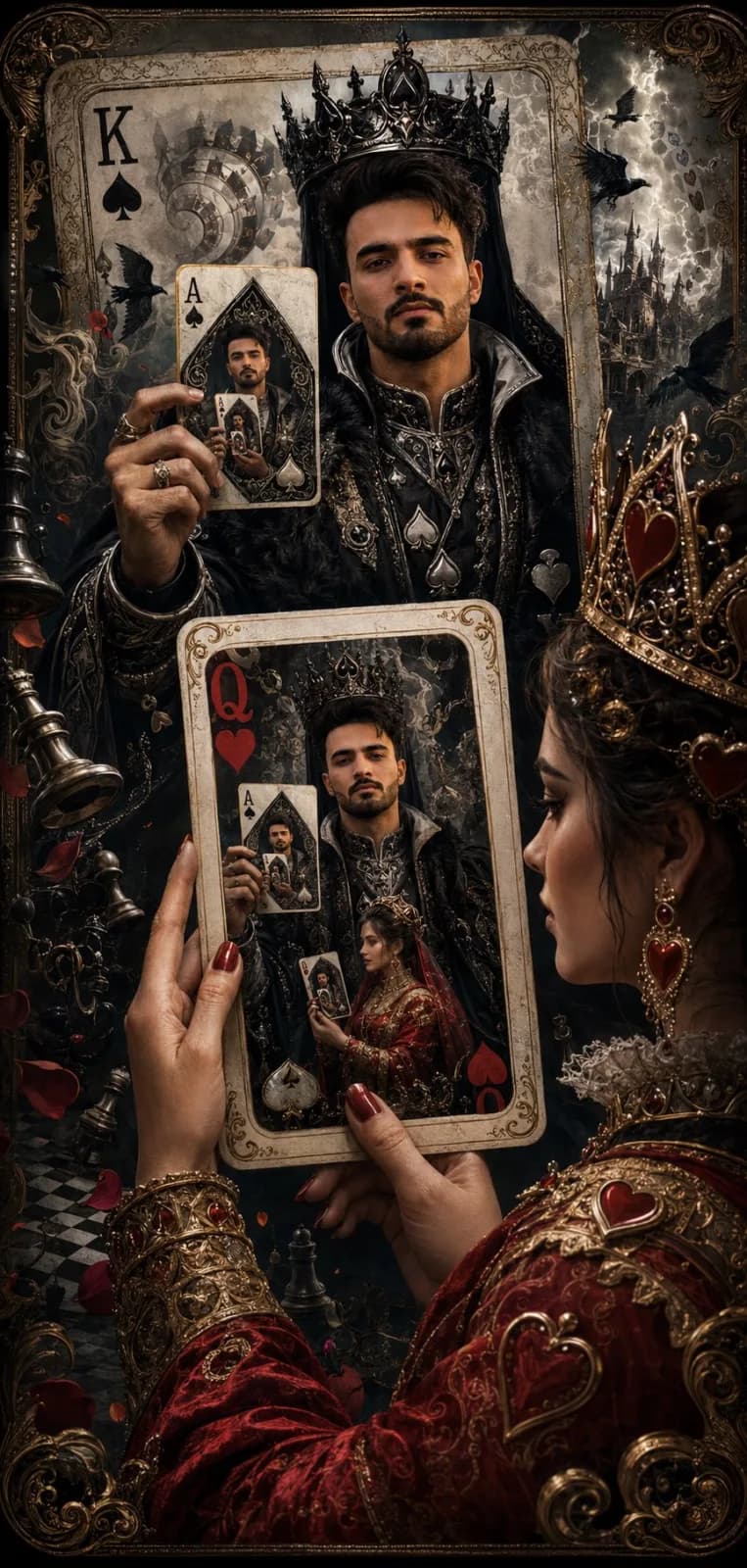 Surreal King of Spades Playing Card Artwork AI photo prompt example on PhotoReady