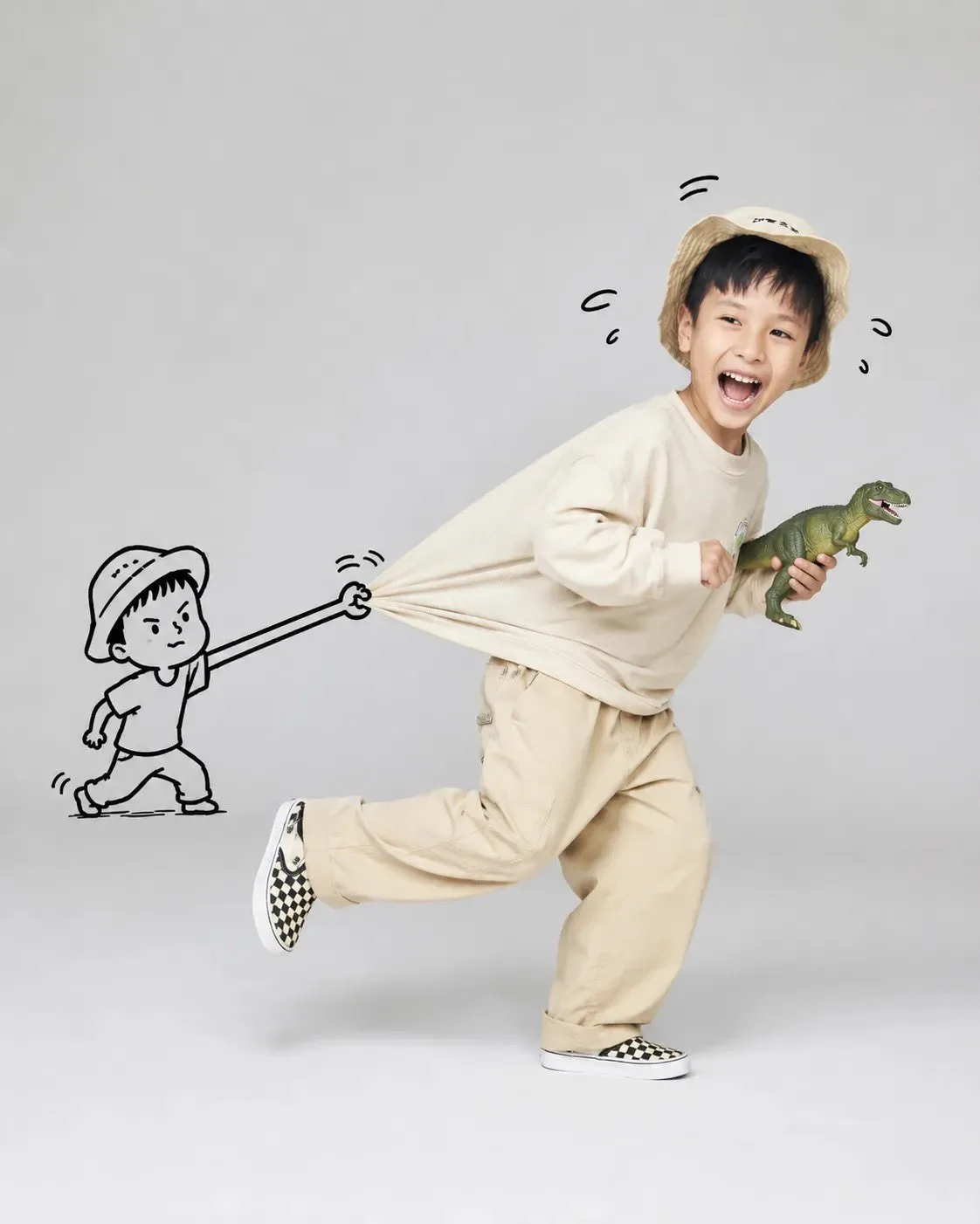 Playful Studio Portrait of a Joyful Runner AI photo prompt example on PhotoReady