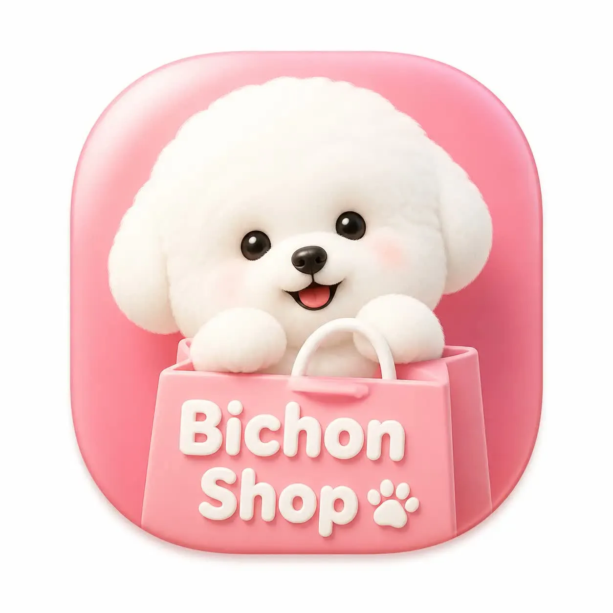Bichon Shop App Icon Design AI photo prompt example on PhotoReady