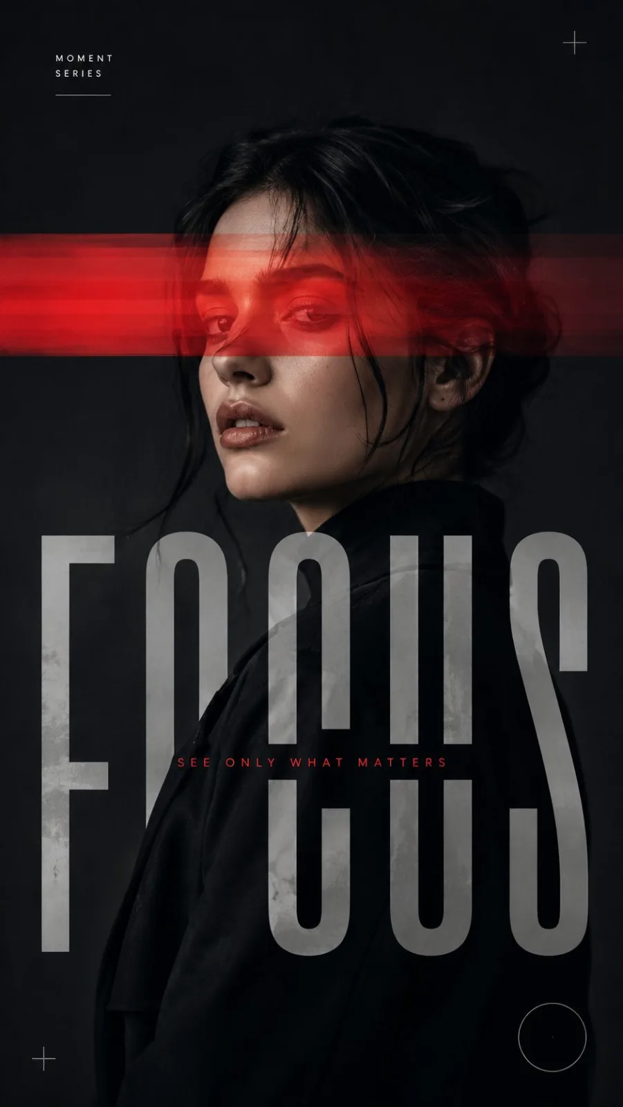 Experimental Editorial Portrait Poster Design AI photo prompt example on PhotoReady