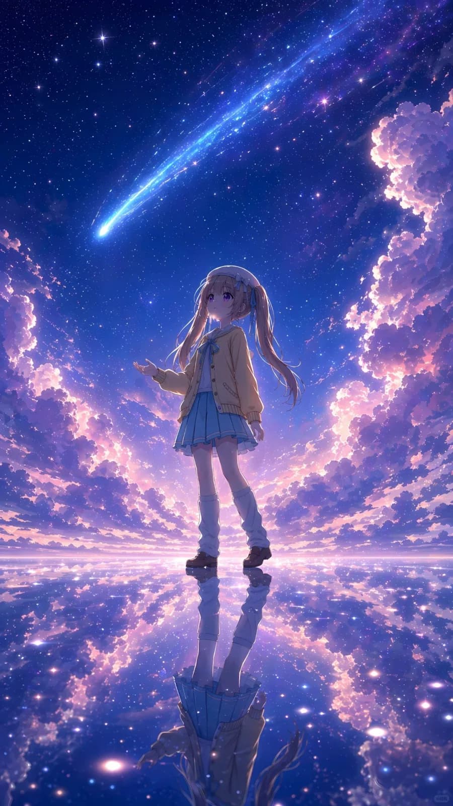 Ethereal Sky Mirror Anime Fantasy Illustration AI photo prompt example on PhotoReady