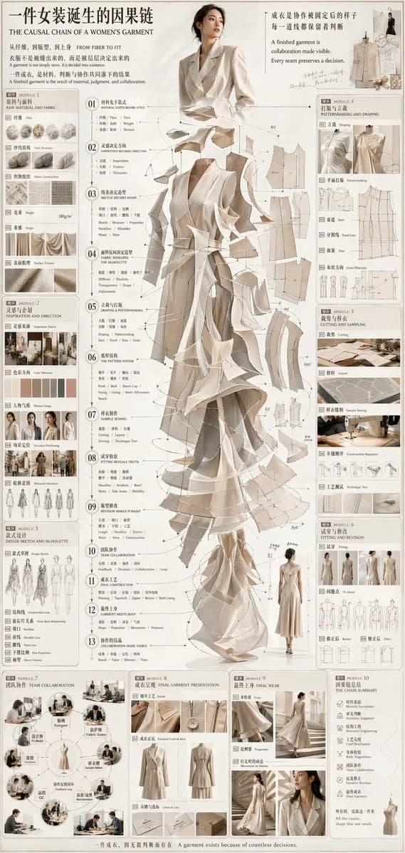 Womens Garment Design Process Infographic Atlas AI photo prompt example on PhotoReady