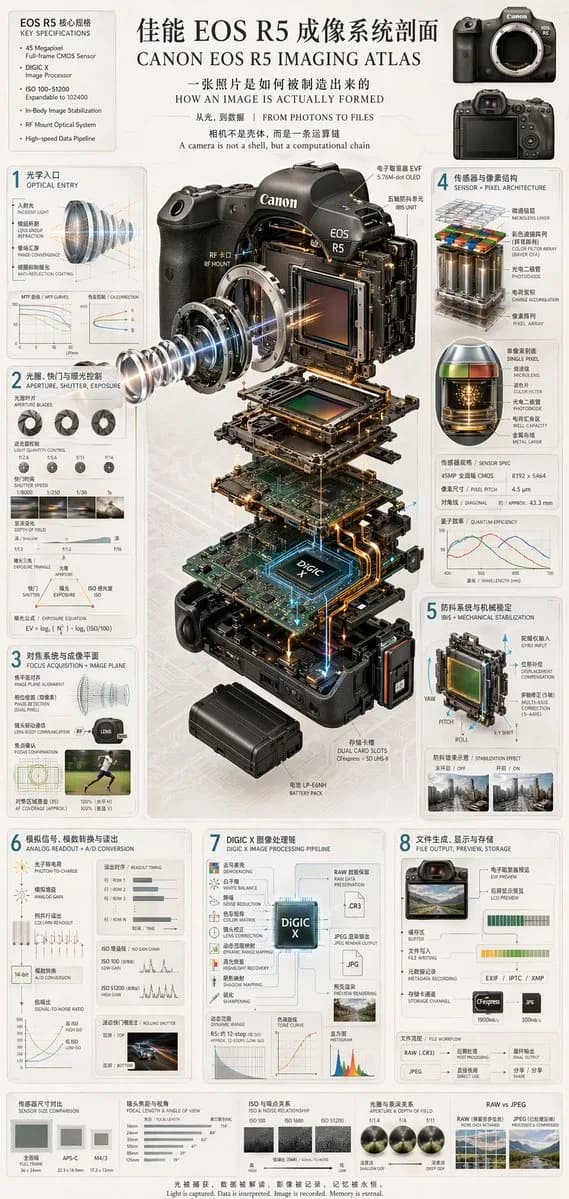 Mirrorless Camera Technical Anatomy Infographic Atlas AI photo prompt example on PhotoReady