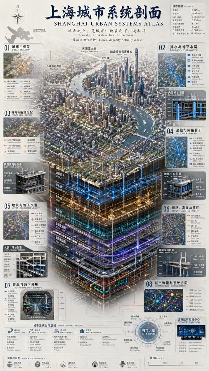 Megacity Subsurface Urban Infrastructure Infographic AI photo prompt example on PhotoReady