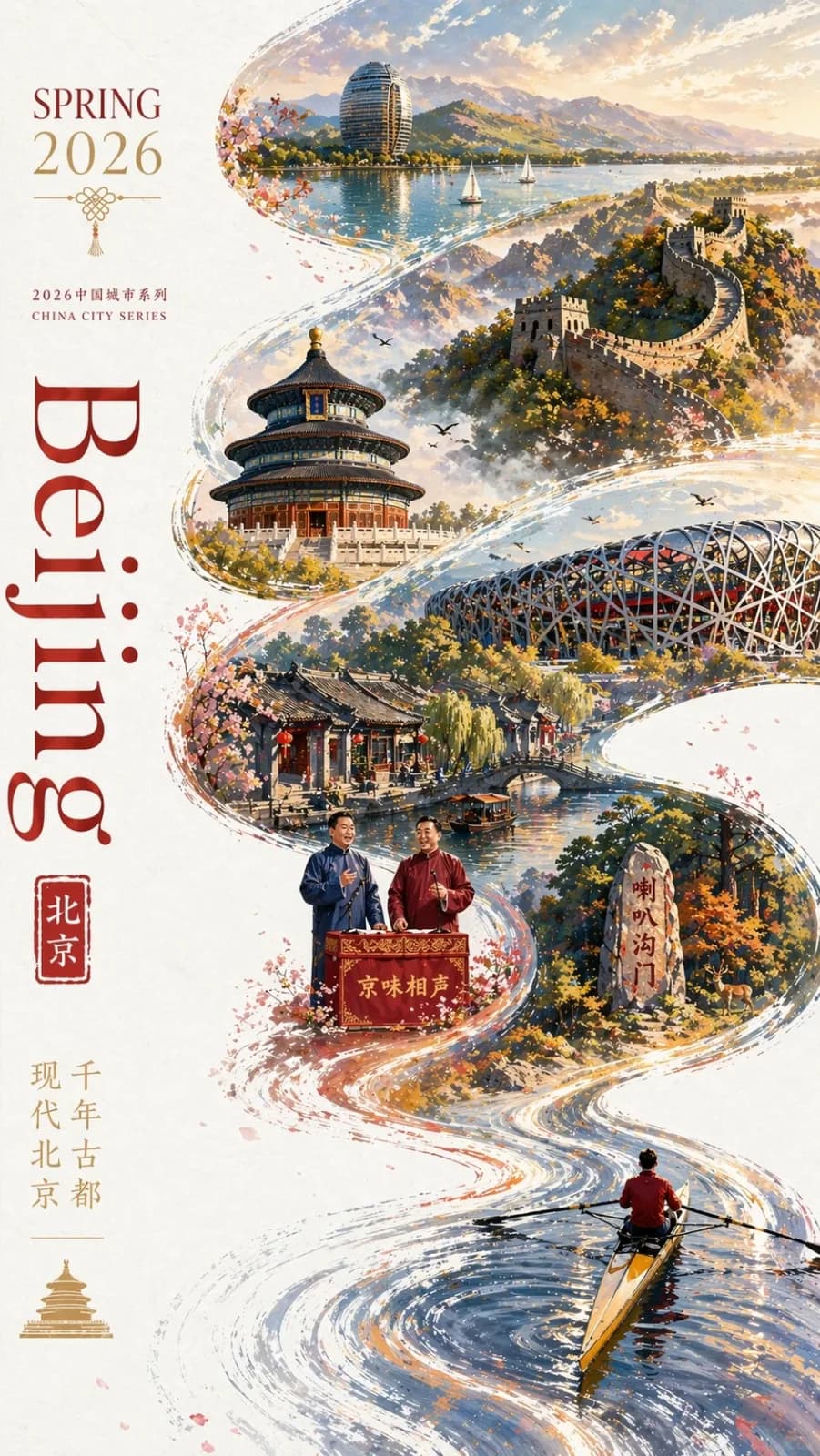 Beijing City Contemporary Guochao Promotional Poster AI photo prompt example on PhotoReady